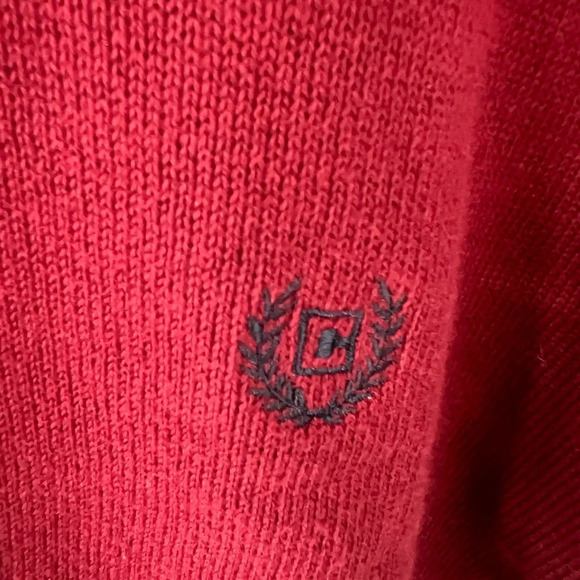 Ralph Lauren Chaps Men’s Large Burgundy 100% Cotton Crew Neck Navy / Gray NWOT - Picture 3 of 15